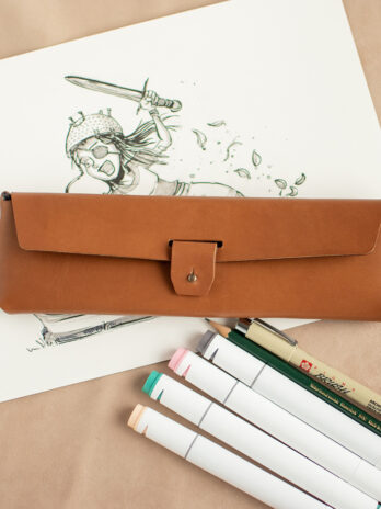 CREATIO Caramel Trousse en cuir
