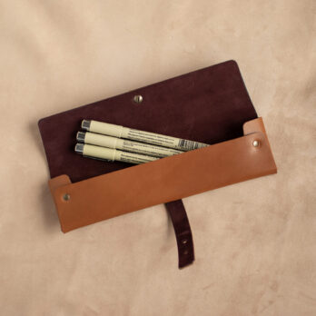 PRIMA Caramel Petite trousse en cuir