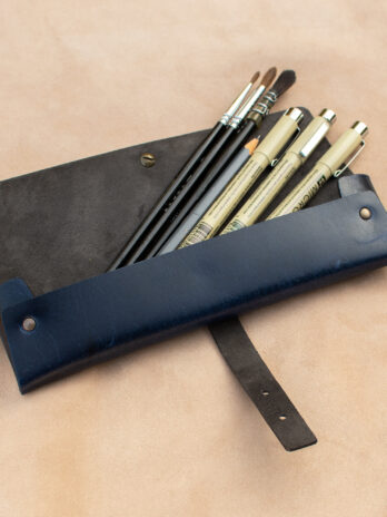PRIMA Bleue Petite trousse en cuir