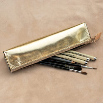 LITTERA Gold Trousse en cuir