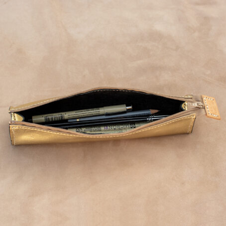 LITTERA Gold Trousse en cuir – Image 3