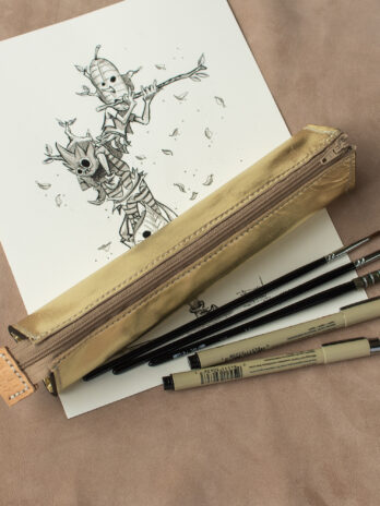 LITTERA Gold Trousse en cuir